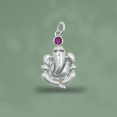 Cute Ganesh Pendant Silver